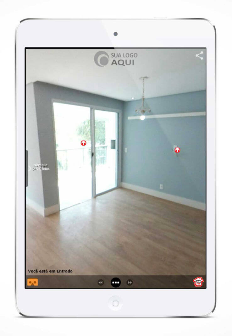 Tour virtual 360 graus no tablet