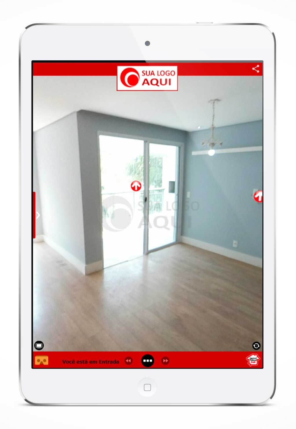 Exemplo de Tour virtual da Plataforma de criação de Tours Virtuais da IMOVEL VIRTUAL 360- Meu Passeio virtual no tablet