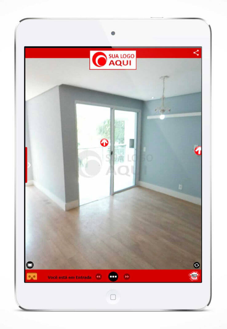 Tour virtual 360 graus no tablet