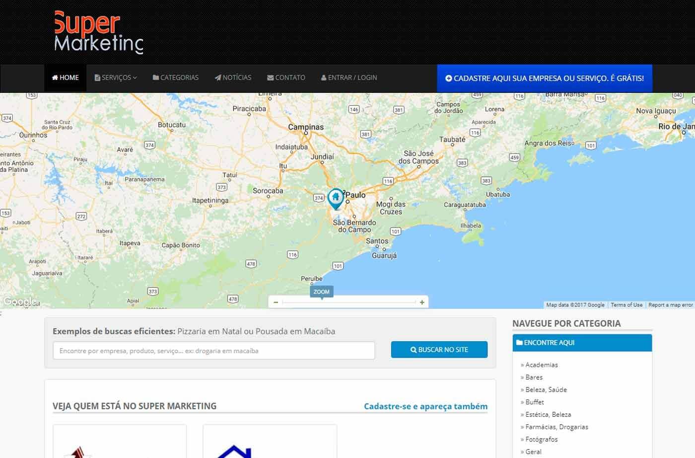 Sistema de sites que aceita Tour Virtual 360 graus